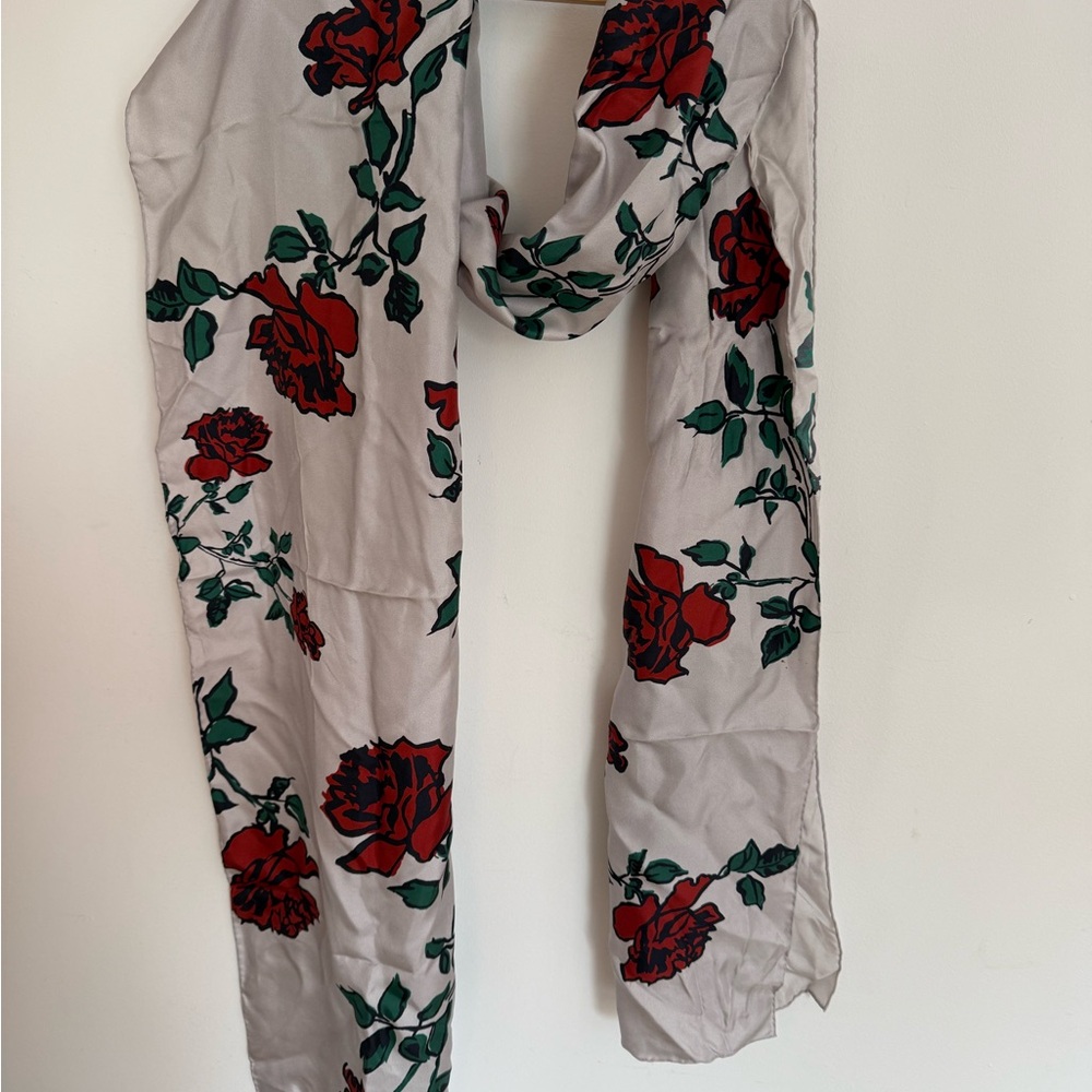 Ascher London Floral Scarf with Red Roses - Picture 2 of 9